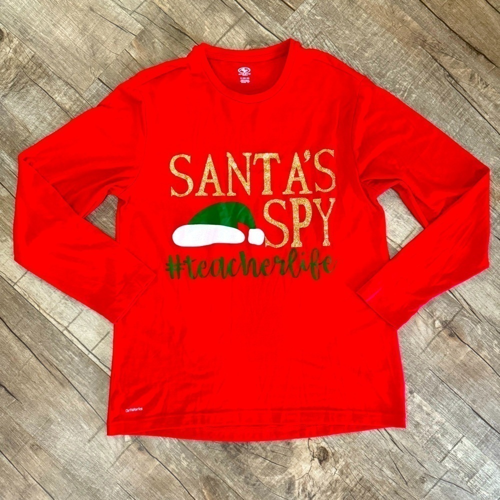 NWOT‎ Women's Long Sleeve Santa's Spy Shirt